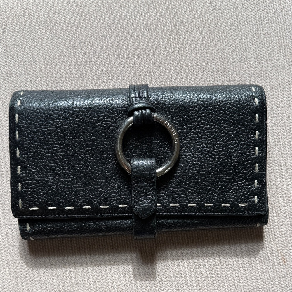 BCBGMaxAzria BCBG collection Black Wallet with Silver Accent EUC